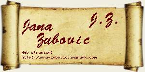 Jana Zubović vizit kartica